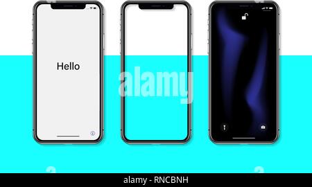 Realistic models of modern devices, phones, gadgets in the mass version for your advertising, text, inserts, promotion. Stock Vector