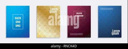 Colorful and modern cover design. Set of geometric pattern background design Stock Vector