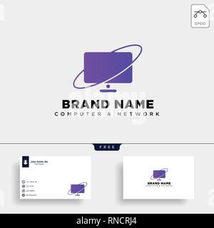 monitor digital technology logo template vector illustration icon element isolated - vector Stock Vector