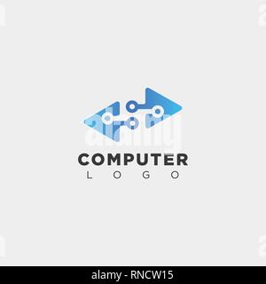 digital pointer technology creative logo template vector illustration icon element isolated Stock Vector