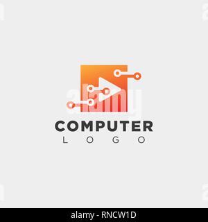 digital pointer technology creative logo template vector illustration icon element isolated Stock Vector