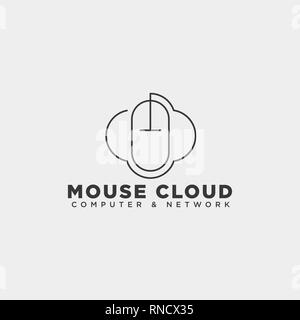 cloud mouse logo template vector illustration icon element isolated - vector Stock Vector