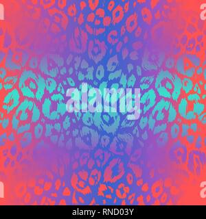 Modern neon multicolored textured illusions. Abstract animal skin. Bright color seamless pattern. Stock Vector