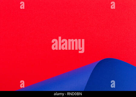 Abstract colorful background. Red and blue color paper in geometric shapes Stock Photo
