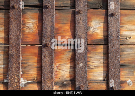 Rusty metal on old door Stock Photo