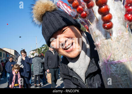 Celebrations for the Chinese New Year 2019 year of the pig in Prato, Italy Stock Photo