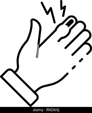 Frostbite hand finger icon, outline style Stock Vector