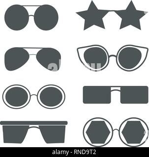 set of different types of glasses Stock Vector