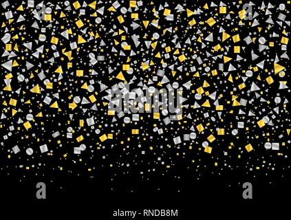 Golden and silver confetti Stock Vector