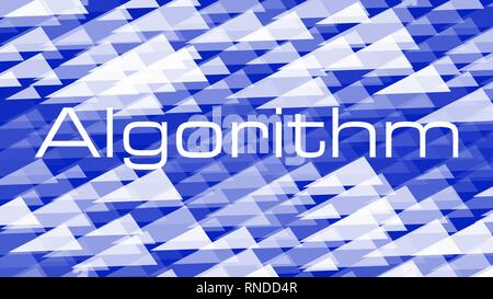 Vector algorithm word, abstract triangles background Stock Vector