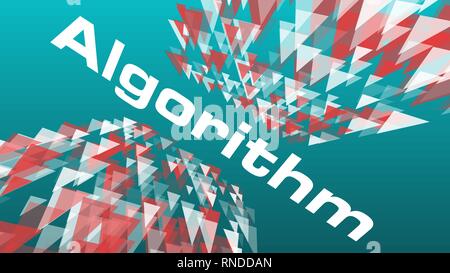Data processing algorithm abstract idea, geometrical triangles vector illustration background Stock Vector
