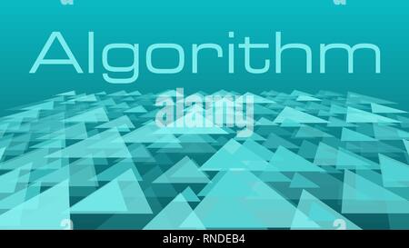 Algorithm vector concept, triangles shapes abstraction design Stock Vector