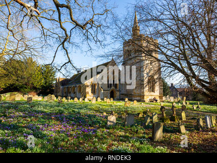 St James’s Church Snowdrops at Birmingham village in winter Stock Photo