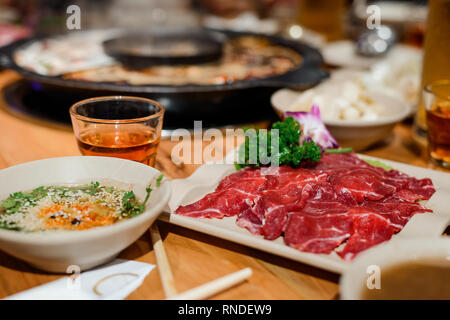 Raw meat slices Stock Photo