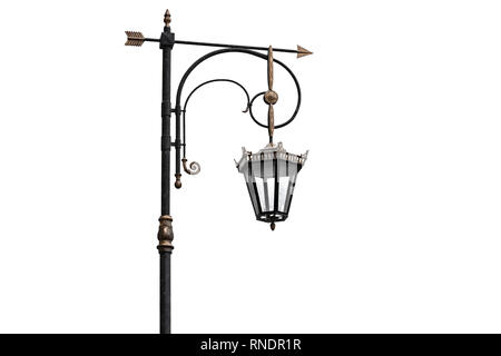 Vintage street lamp isolated on white background, Saint Petersburg, Russia Stock Photo