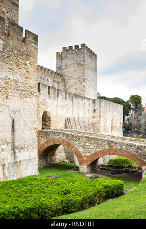 Castelo de San Jorge (Saint George) in Lisbon, Portugal Stock Photo