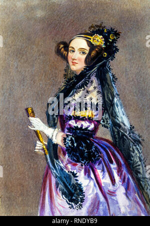 Ada Lovelace (1815-1852), portrait painting by Alfred Edward Chalon, circa 1840 Stock Photo