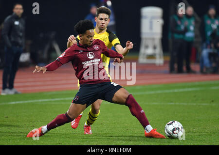 Nuremberg, Germany. 18th Feb, 2019. Nuremberg (N) - Borussia Dortmund (DO) 0-0, on 18.02 .2019 in Nuernberg / Germany. MAX MORLOCK STADIUM. DFL REGULATIONS PROHIBIT ANY USE OF PHOTOGRAPH AS IMAGE SEQUENCES AND / OR QUASI VIDEO. | usage worldwide Credit: dpa picture alliance/Alamy Live News Stock Photo