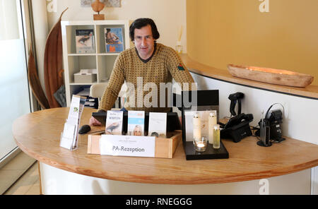 Dierhagen, Germany. 29th Jan, 2019. Christian Schenk, 1988 GDR Decathlon Olympic Champion in Seoul, sits in the hotel 'Fischland' as sports and event manager. Credit: Bernd Wüstneck/dpa-Zentralbild/dpa/Alamy Live News Stock Photo