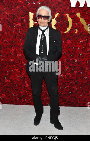 Karl Lagerfeld attends the 2017 WWD Honors at The Pierre Hotel on October 24, 2017 in New York City. Stock Photo