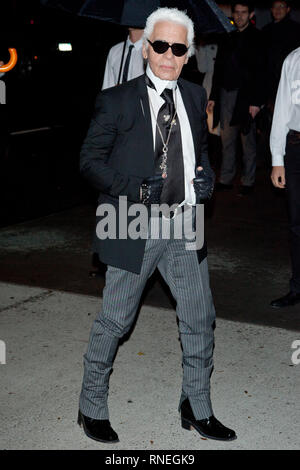 Karl Lagerfeld attends the Museum of Modern Art's 4th Annual Film benefit 'A Tribute to Pedro Almodovar' at the Museum of Modern Art on November 15, 2011 in New York City. Stock Photo