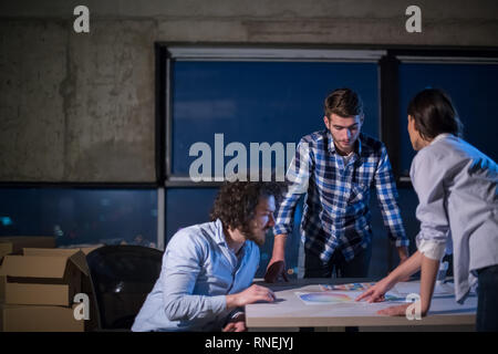 young team of business people in group, architect and engineer on construction site checking documents and business workflow using laptop computer in  Stock Photo