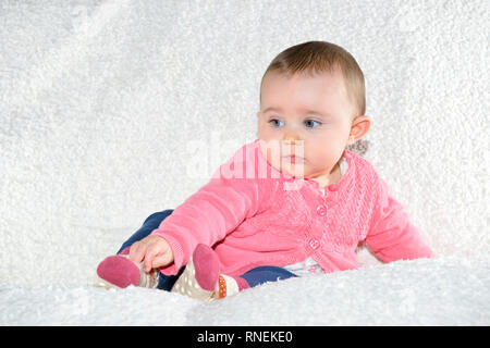 7 month old baby girl Stock Photo