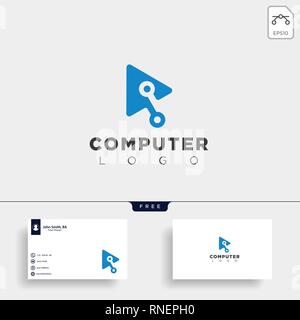 digital pointer technology creative logo template vector illustration icon element isolated Stock Vector