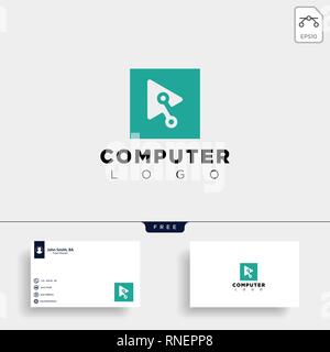 digital pointer technology creative logo template vector illustration icon element isolated Stock Vector