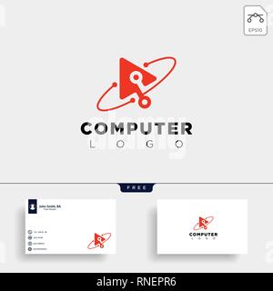 digital pointer technology creative logo template vector illustration icon element isolated Stock Vector