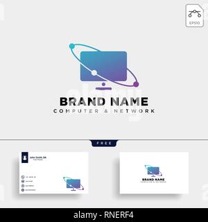 monitor digital technology logo template vector illustration icon element isolated - vector Stock Vector