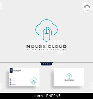 cloud mouse logo template vector illustration icon element isolated - vector Stock Vector