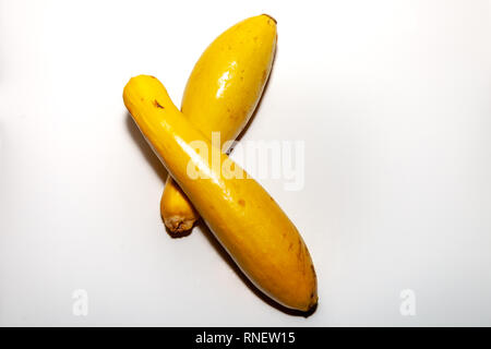 2 Yellow squash on a white background Stock Photo