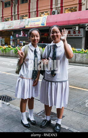 Scholl girls in Hong Kong Stock Photo