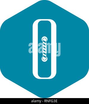 Sewn rectangular button icon, simple style Stock Vector