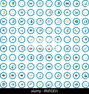 100 airport icons set, isometric 3d style Stock Vector