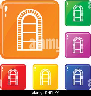 Open narrow window frame icons set 9 vector Stock Vector Image & Art ...