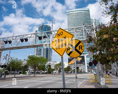 Sign at the entrance to the Port of Miami, Miami, Florida, USA Stock ...