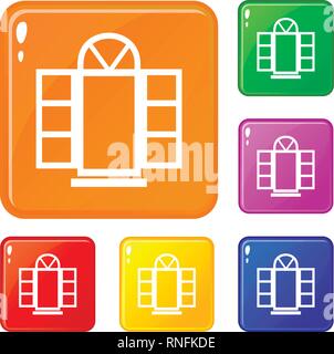 Open narrow window frame icons set 9 vector Stock Vector Image & Art ...