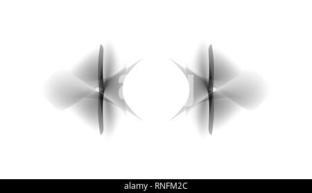 Monochrome gradient organic shapes in white space. Abstract background. Futuristic free form texture. Geometric symmetry pattern. Stock Photo