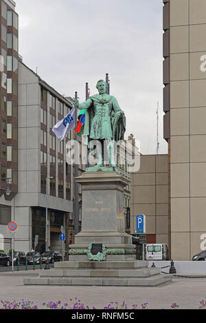 Budapest, Hungary - July 13, 2015: Baron Jozsef Eotvos de Vasarosnameny Statue Hungarian Writer and Statesman in Budapest, Hungary. Stock Photo