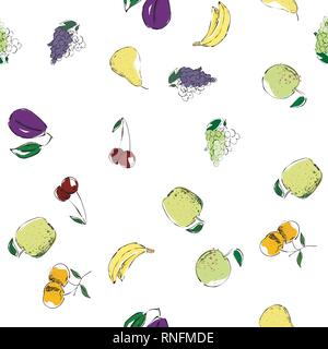 Fruit and vegetables seamless pattern Stock Vector