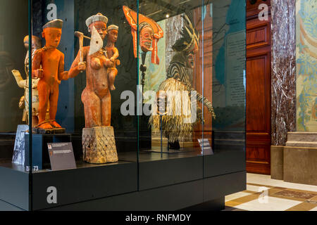 African statues in the AfricaMuseum / Royal Museum for Central Africa, ethnography and natural history museum at Tervuren, Flemish Brabant, Belgium Stock Photo