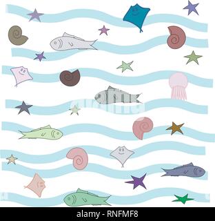 starfish with snail shell Stock Vector Image & Art - Alamy