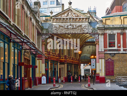 LONDON THE CITY OF LONDON THE ENTRANCE TO LEADENHALL MARKET Stock Photo