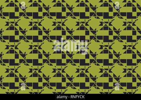 Seamless, abstract background pattern made with geometric shapes in green color. Modern, decorative vector art. Stock Vector