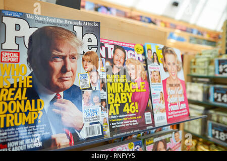 NEW YORK - APRIL 06, 2016: Donald Trump on the cover of PEOPLE. Donald John Trump is an American businessman, television personality, author, and poli Stock Photo