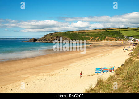 sandy beach at praa sands, cornwall, england, britain, uk, Stock Photo