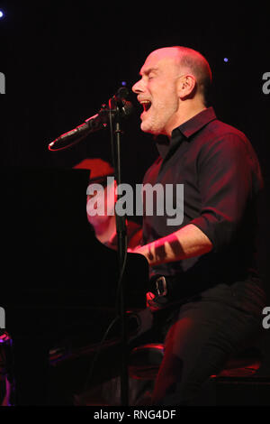 Grammy Award winning singer, songwriter and musician Marc Cohn is shown performing on stage during a 'live' concert appearance. Stock Photo