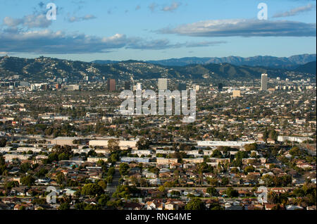 View of the Los Angeles basin on a clear day from Baldwin Hills looking north Stock Photo